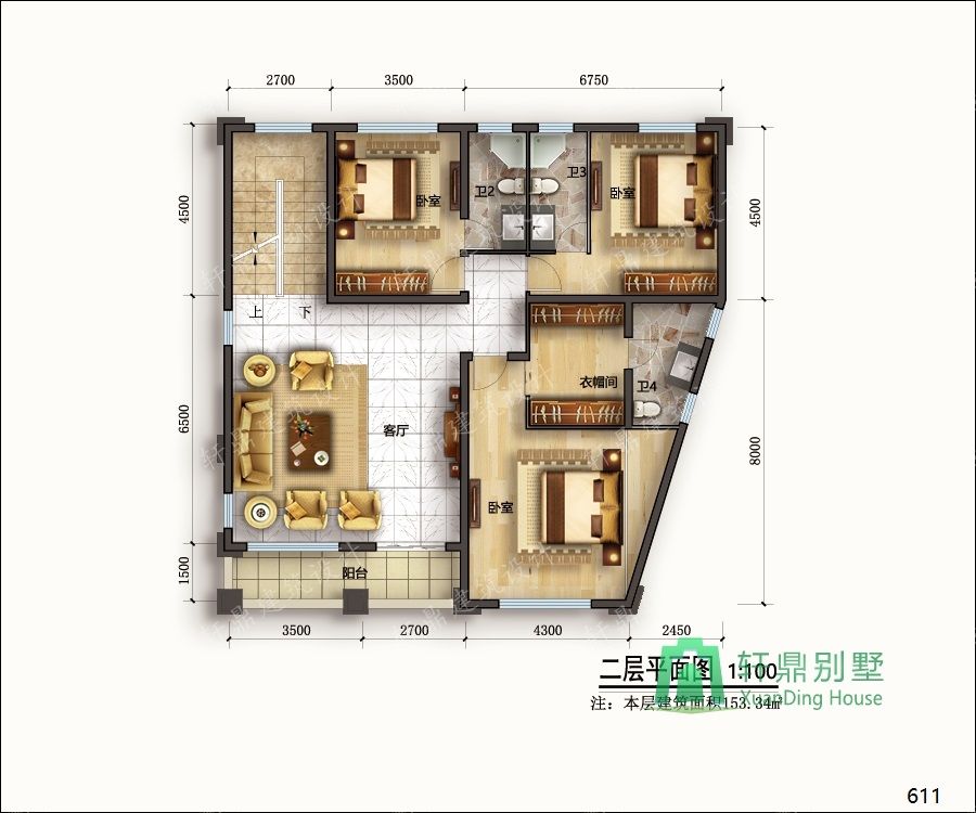 農(nóng)村三層帶車庫自建別墅設計圖二層平面.jpg 農(nóng)村三層帶車庫自建別墅設計圖二層平面.jpg